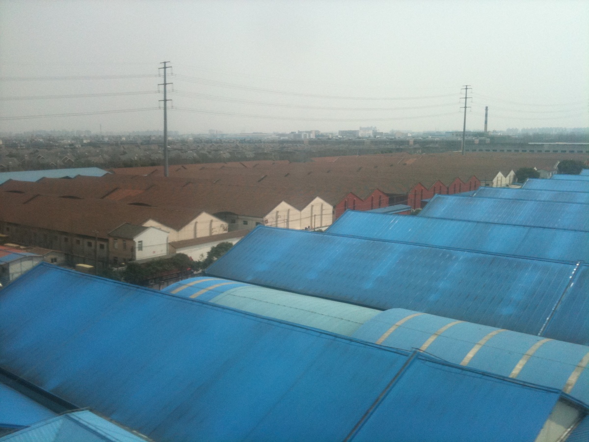 New Buildings line the railroad from Shanghai