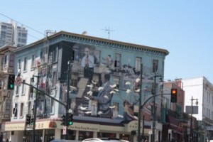 Book sculpture on North Beach